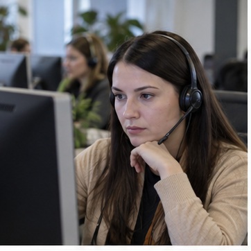 Оператор проверяет карточку контакта
